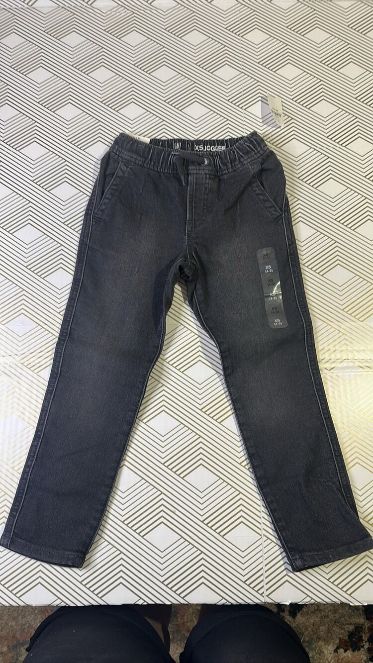 Gap Kids Boys XS 4-5 Jogger Jeans Denim Pants Black Elastic Waist